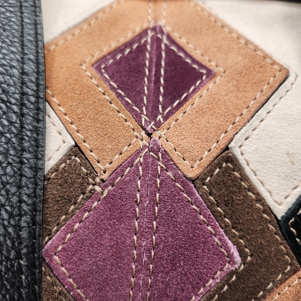 Pursuits Ltd. Multicolor Patchwork Tote/Sinch Lea… - image 2